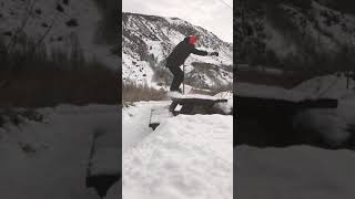 preview picture of video 'Steven Brown Snowboarder Snowboarding Bishop South Fork Creek morning was snowing'