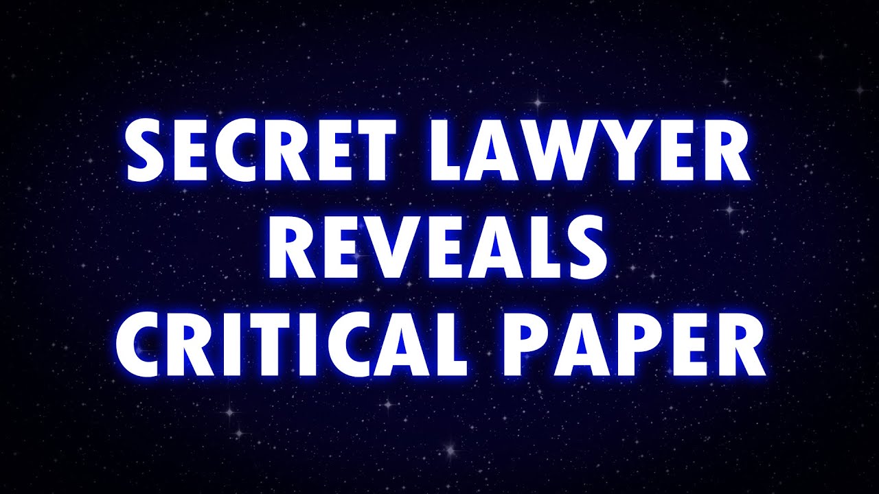 Finally, You are about to MEET a SECRET LAWYER who has a PAPER that is Going to...