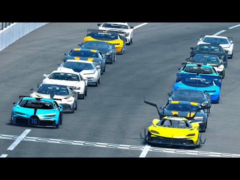 Koenigsegg Jesko Tornado vs Bugatti Hypercars at Oval MotorSpeedway