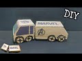 How To Make Avenger Hot Wheels Mega Hauler Rig Truck DIY Cardboard Hot Wheels Toy Cars