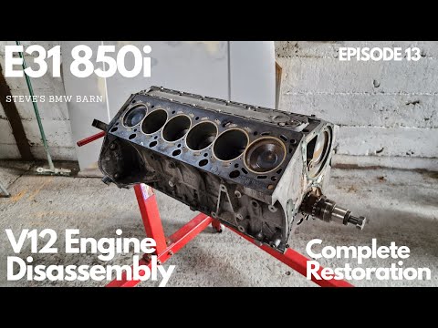 BMW E31 850i "Glacier" - Complete Restoration - V12 Engine Disassembly - Episode 13