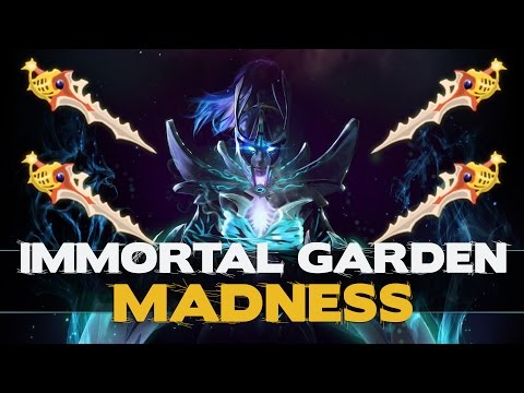 Dota 2 - 4 divine rapiers MADNESS  - Phantom Assassin arcana + immortal garden map