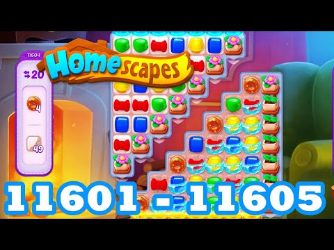 Homescapes Level 11601 - 11605 HD 3 - match puzzle Gameplay | android | IOS | 11602 | 11603 | 11604