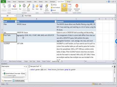 High level Excel vs SQL