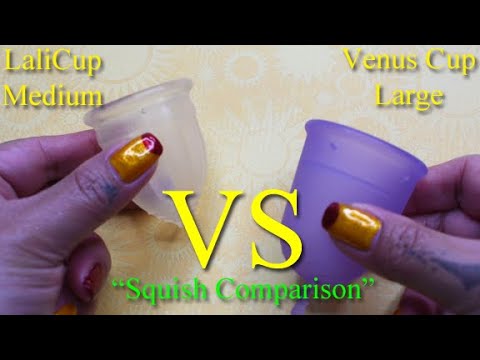 LaliCup Med vs Venus Cup LG Menstrual Cup Squish