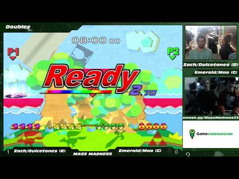 Mass Madness 23 SSBM - Zach/Dulcetones (Red) vs. Emerald/Mao (Green) - Melee Doubles