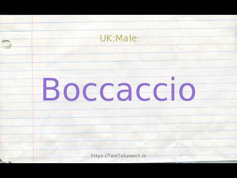 How to pronounce boccaccio
