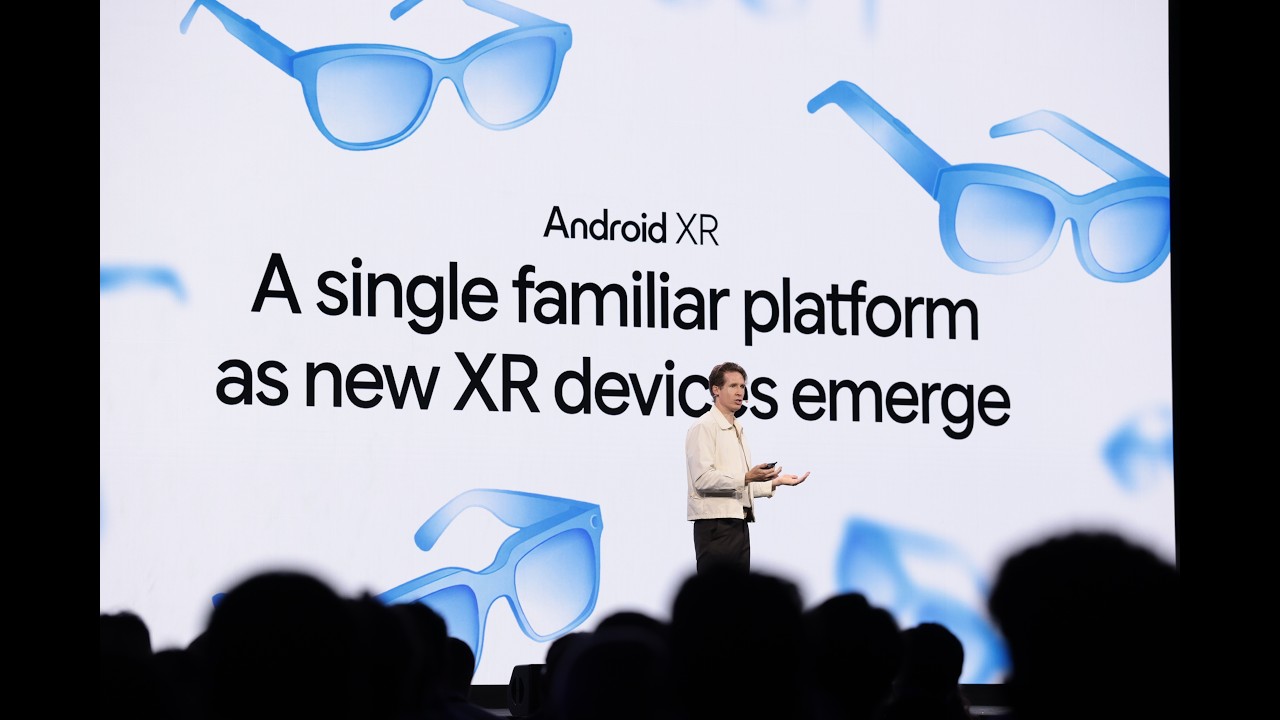 Google keynote at AWE USA 2026 presenting the Android XR ecosystem in Long Beach