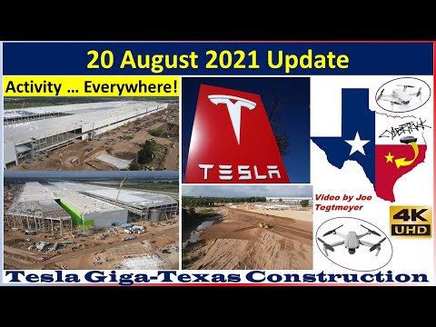 Tesla Gigafactory Texas 20 August 2021 Cyber Truck & Model Y Factory Construction Update (07:45AM)