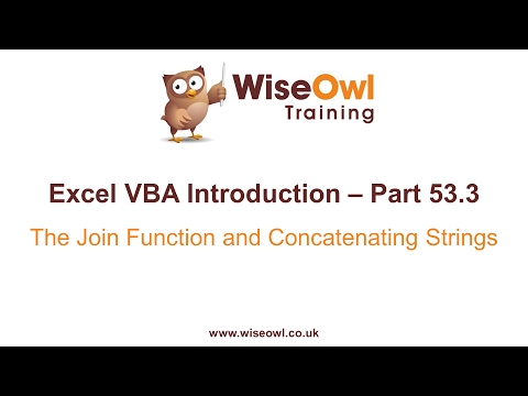 Excel VBA Introduction Part 53.3 - The Join Function and Concatenating Strings
