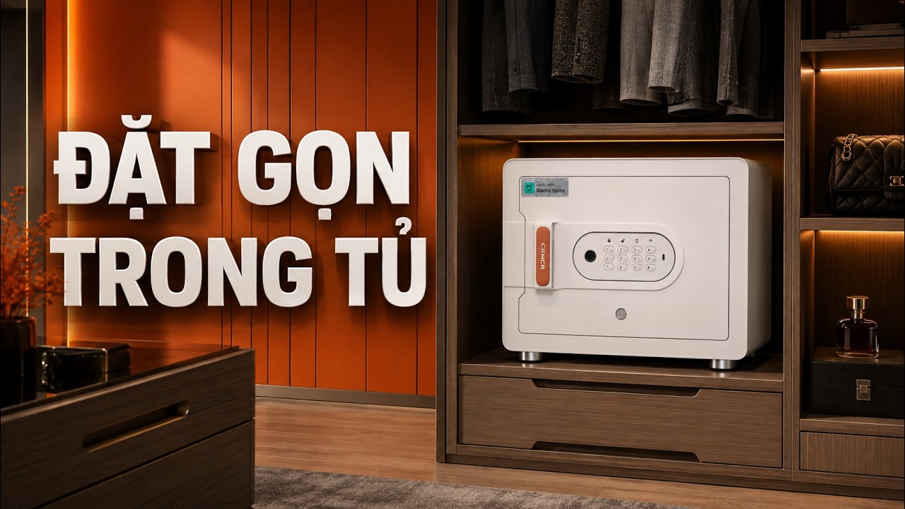 Két sắt mini Xiaomi CRMCR 30MS - Thương hiệu quốc tế, Khóa vân tay điện tử đạnh danh, 8 chế độ cảnh báo thông minh qua điện thoại