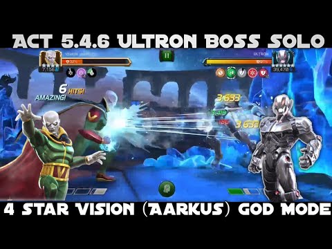 4 star Vision Vs. Classic Ultron (Act 5.4.6)- Marvel Contest of Champions