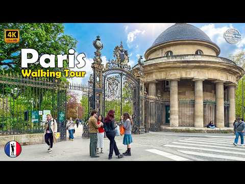 🇫🇷 Paris Walking Tour 🌸 Spring in Beautiful Parc Monceau 🌿 France 4k60fps