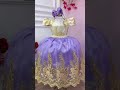 Vestido Infantil Marfim Com Lilás e Renda Realeza