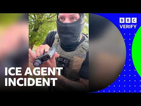 BBC Verify speaks to woman who filmed ICE agent pointing gun at her | BBC News