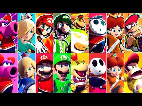 Mario Strikers: Battle League - All Characters Animations (DLC Included)