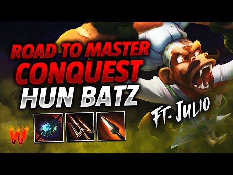 HUN BATZ, EL MEJOR JUNGLA? ft. Julio - Warchi - Smite Road to Master Conquest