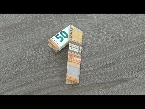 Geld falten ZAHL 1, Geldgeschenke basteln, Faltanleitung Geldschein als EINS