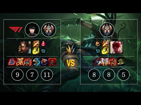 T1 Cuzz Nidalee vs Lee Sin Jungle - KR Challenger Patch 10.11