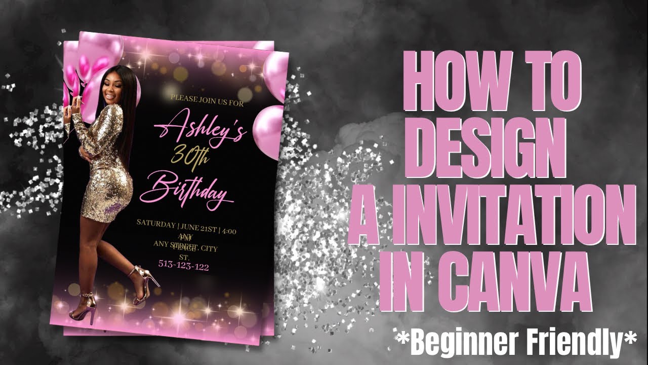 how to design a invitation in canva | diy birthday invitation | design in canva #canva #photoshop