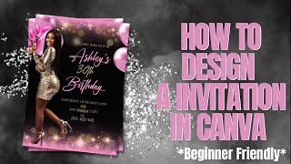 how to design a invitation in canva  diy birthday 