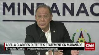 Abella clarifies Duterte&#39;s statement on Maranaos