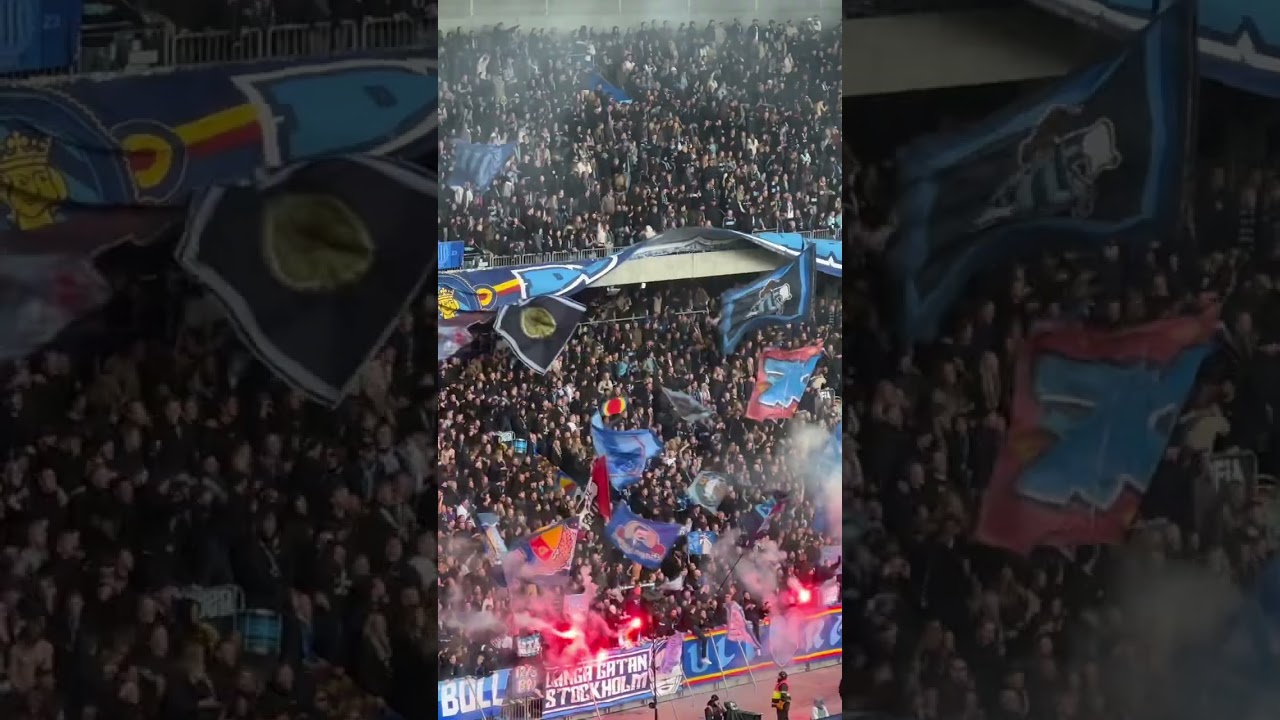 Djurgården gör mål mot AIK. #ultras #djurgården #football #aik #gnaget