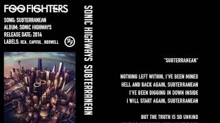 Foo Fighters - Subterranean - Lyrics