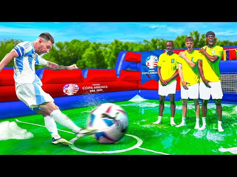 COPA AMERICA SLIP N SLIDE FOOTBALL MATCH!!