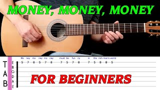 MONEY, MONEY, MONEY | Easy guitar melody lesson for BEGINNERS (with tabs) - ABBA