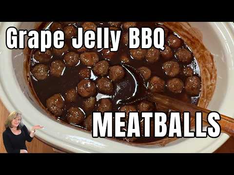 Grape Jelly BBQ Meatballs - 3 Ingredient Meatball Appetizer!