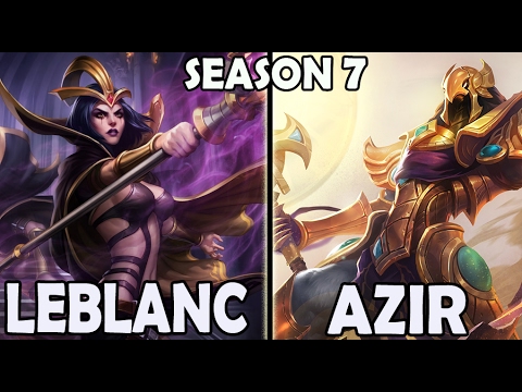 SKT T1 Faker Leblanc vs Azir MID Ranked Challenger Korea
