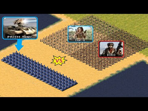 Prism Tanks vs Tanya\Boris - 100 vs 1000 - Red Alert 2