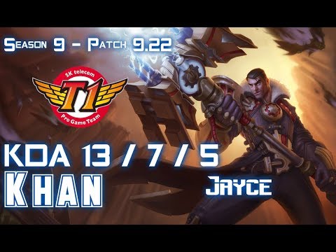 SKT T1 Khan JAYCE vs VLADIMIR Top - Patch 9.22 KR Ranked
