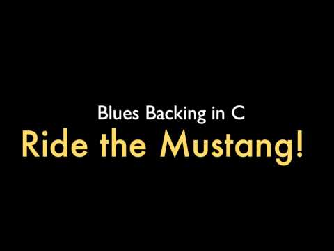 Groove Blues Guitar Backing in C - Ride The Mustang [HD Audio]