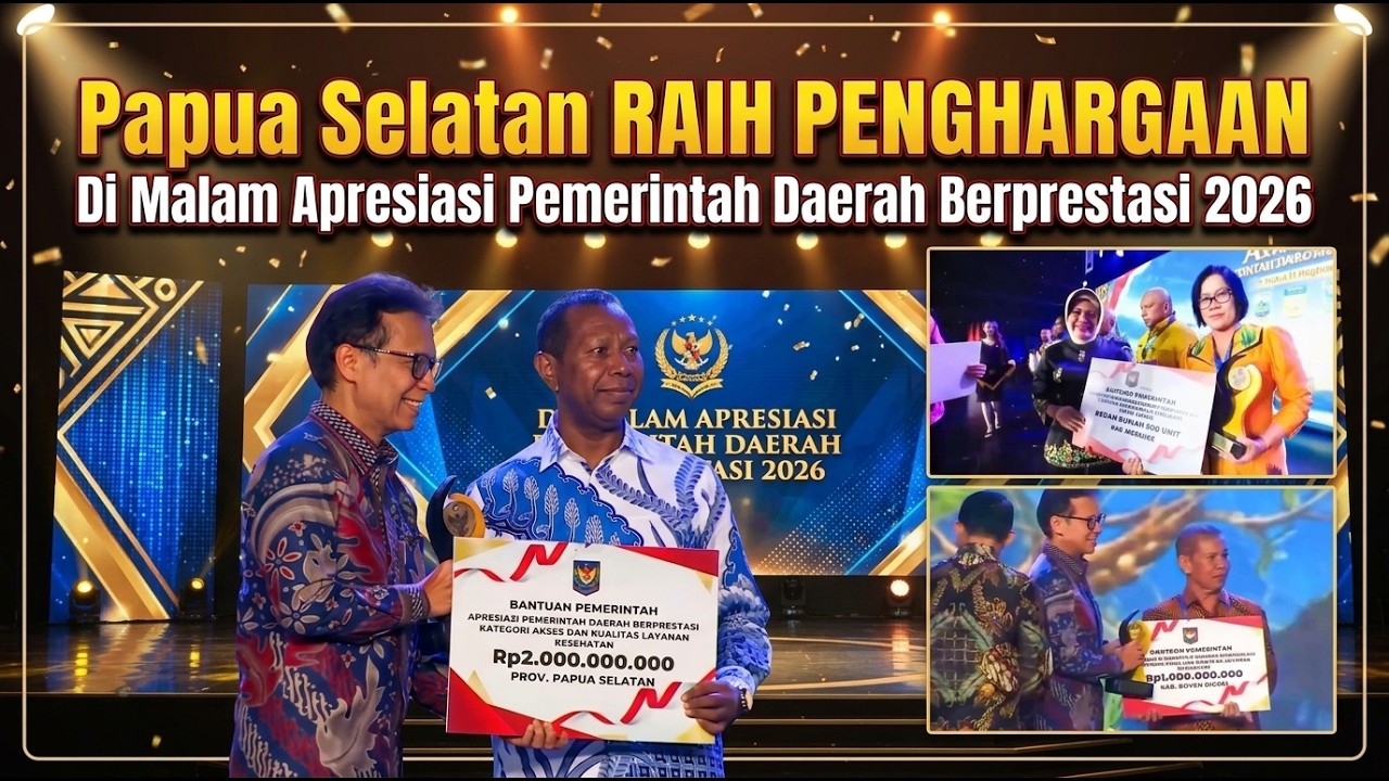 Papua Selatan Raih Penghargaan Di Malam Apresiasi Pemerintah Daerah Berprestasi 2026