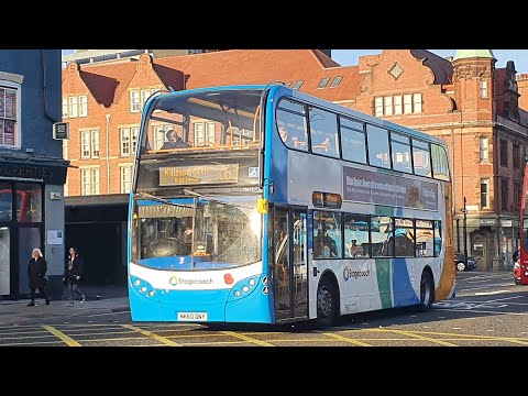 NIGHT TIME THRASH: Route 63 | NK60DNY/19674 - Stagecoach North East: Dennis Trident 2/ADL Enviro 400