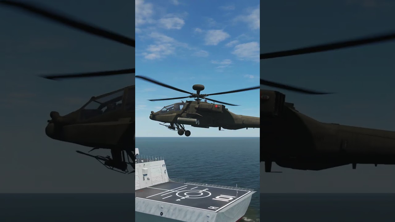 中国版イージス艦から発艦するアメリカ軍AH-64Dアパッチ・ロングボウ！【DCSWorld】