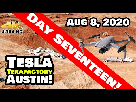 Tesla Gigafactory Austin 4K 8/8/20 - Tesla Terafactory Austin TX - Major Progress Today!