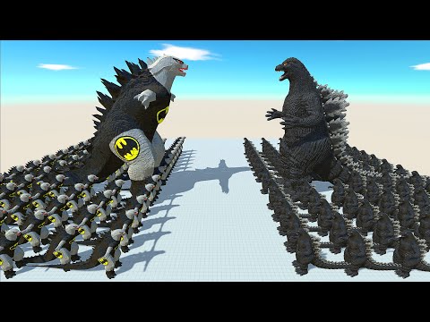 All Heisei GODZILLA Death Fall VS All Batman GODZILLA Death Run - Animal Revolt Battle Simulator