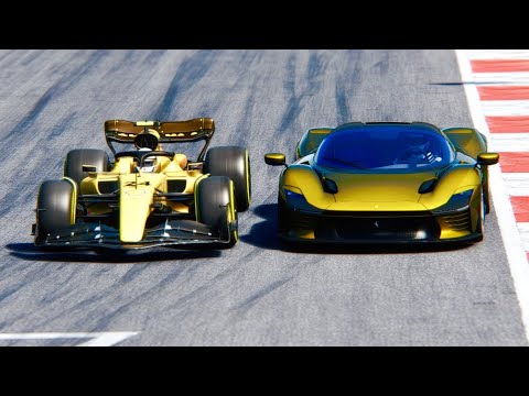 Ferrari F1 2022 Giallo Modena vs Ferrari Daytona SP3 - Fiorano Speed Day