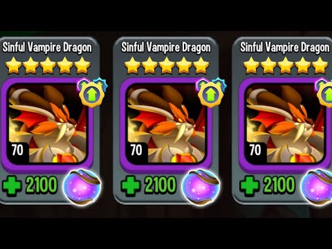3 SINFUL VAMPIRE  5 🌟 LV 70 TRIPLE EXTRA TURN | DRAGON CITY
