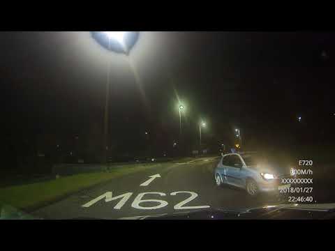 Idiot trying to “drift” on a roundabout