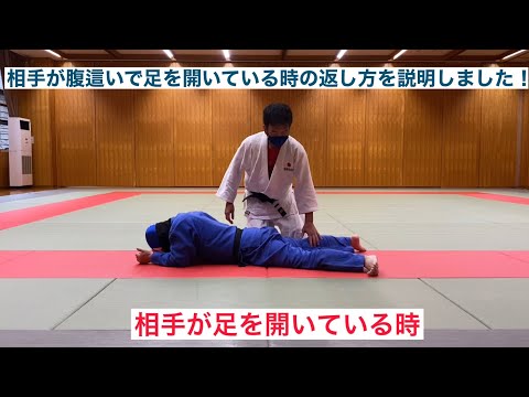 【柔道寝技】相手が腹這いで足を開いている時の返し方を説明しました！