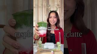 raspberry matcha latte recipe ❤️💚🍵