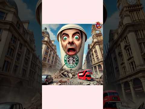 Mr.Bean turns into Italian Brainrot StarBucks coffee cup ☕️ #mrbean #brainrot #italianbrainrot