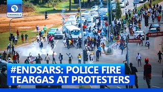 Police Fire Teargas At #EndSARS Protesters In Abuja