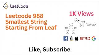 YouTube video 'LeetCode 988  Smallest String Starting From Leaf. Java solution using recursion.'