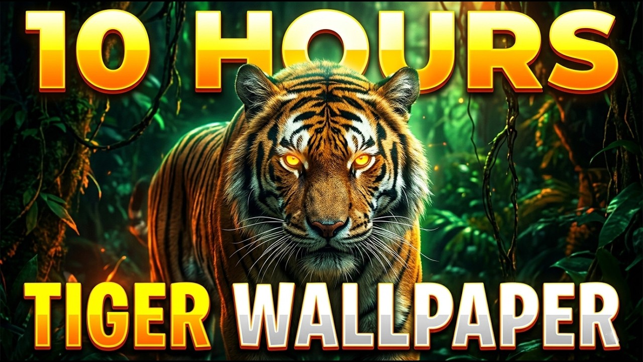 10 HOURS TIGER WALLPAPER 🐅🔥 | 4K Ultra HD TV Background (No Sound)