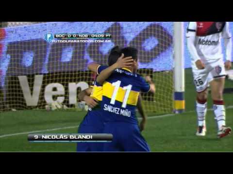 Gol de Blandi. Boca 1 - Newell´s 0. Fecha 1. Torneo Inicial 2013. Fútbol Para Todos